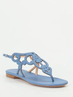 – Zehentrenner-Sandale aus Kalbleder jeans*Unützer