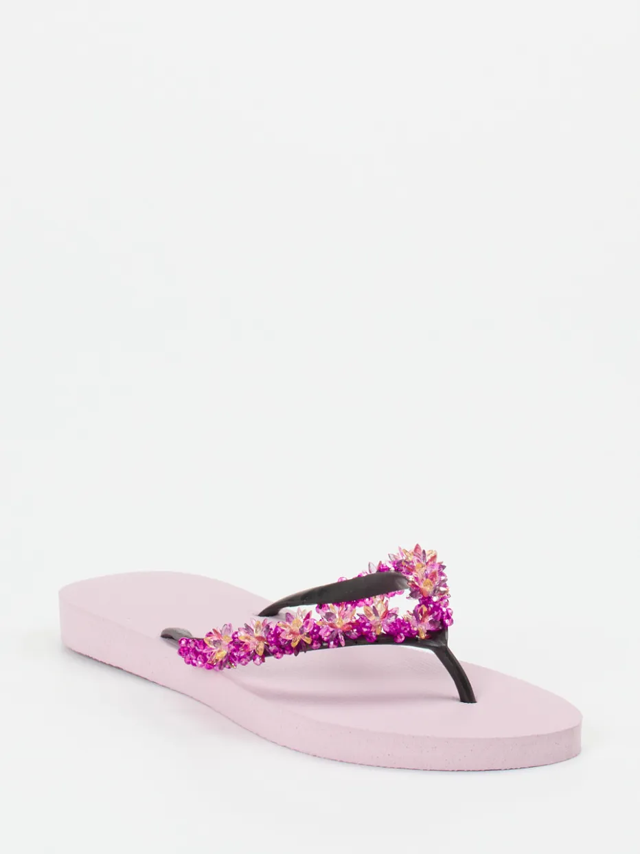 Damen Uzurii – Zehentrenner aus Gummi mit Perlenblüten