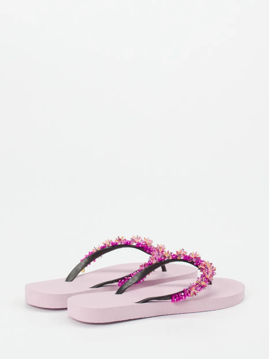 Damen Uzurii – Zehentrenner aus Gummi mit Perlenblüten