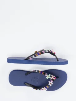 – Zehentrenner aus Gummi mit Perlenbesatz*Uzurii Discount