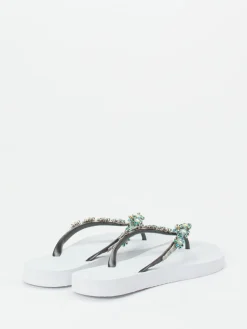 Damen Uzurii – Zehentrenner aus Gummi mit Strassbesatz