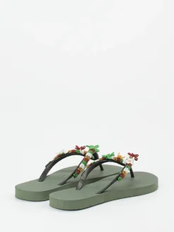 – Zehentrenner aus Gummi mit Perlenstickerei*Uzurii Online