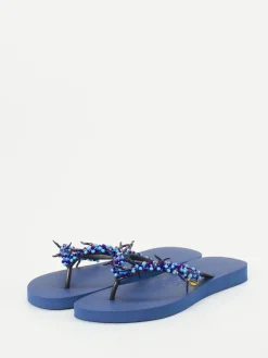 Damen Uzurii – Zehentrenner aus Gummi mit Perlenbesatz