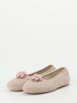 Damen Varomed – Ballerina-Hausschuh aus Textil in Altrosa