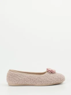 Damen Varomed – Ballerina-Hausschuh aus Textil in Altrosa