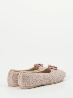 Damen Varomed – Ballerina-Hausschuh aus Textil in Altrosa