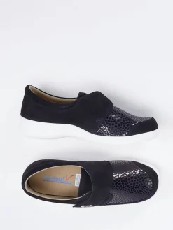 Damen Varomed – Klettschuh aus Veloursleder Dunkel