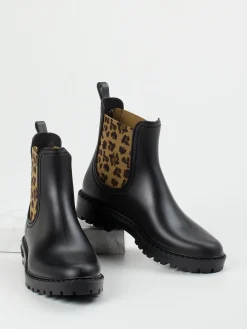 Damen Verbenas – Chelsea Boots aus Gummi mit Leoprint