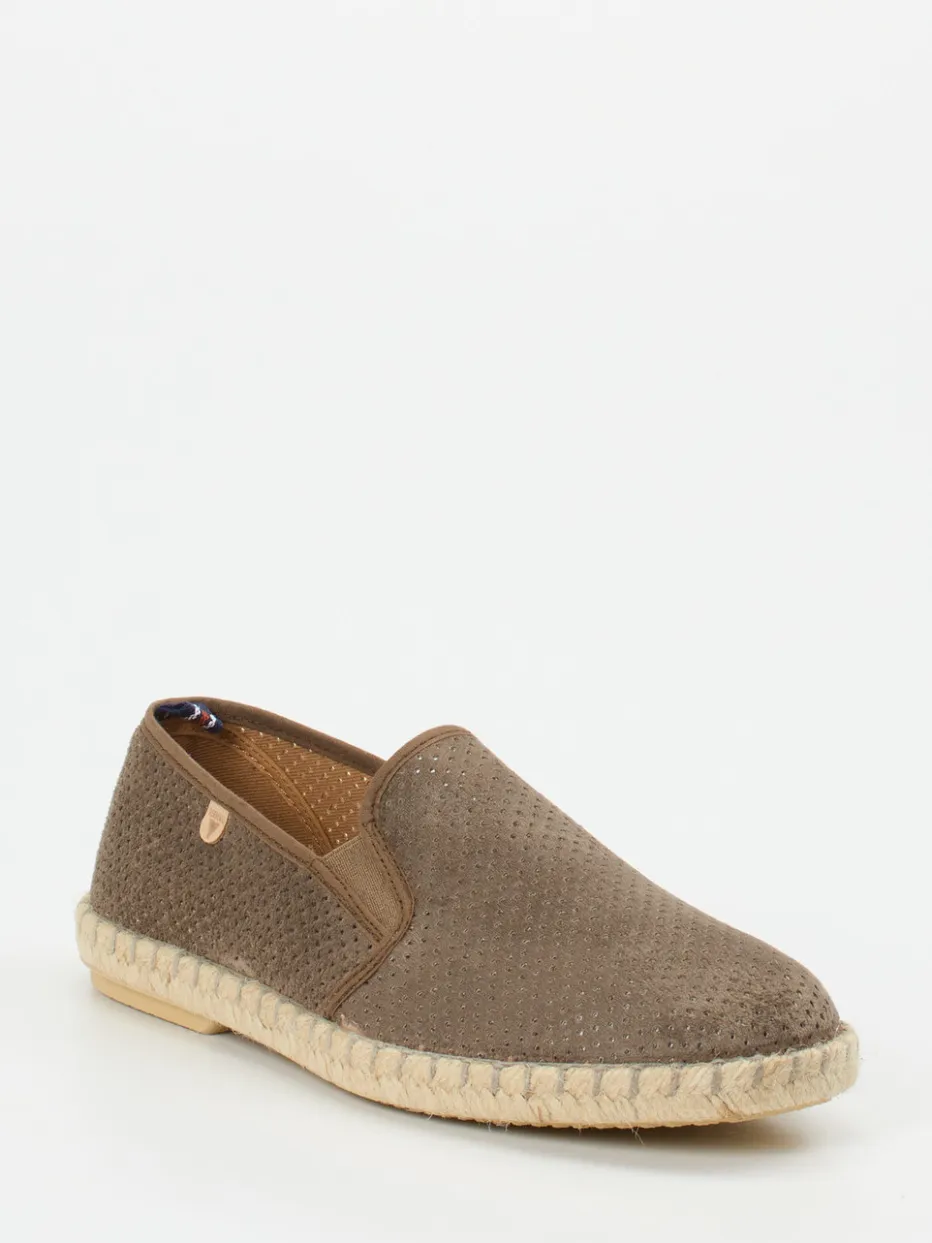 – Espadrilles aus geprägtem Leder in Taupe*Verbenas Clearance