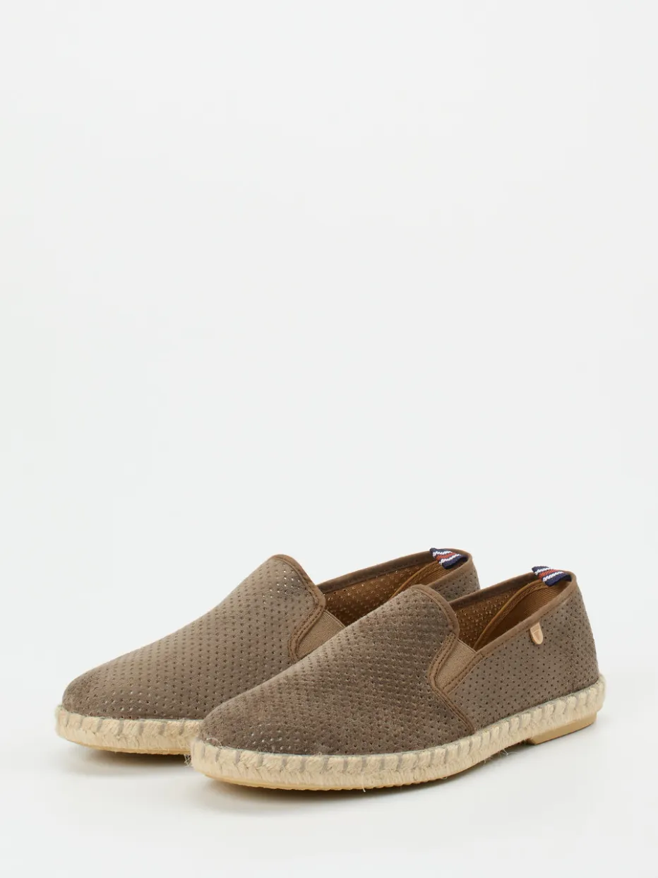 – Espadrilles aus geprägtem Leder in Taupe*Verbenas Clearance