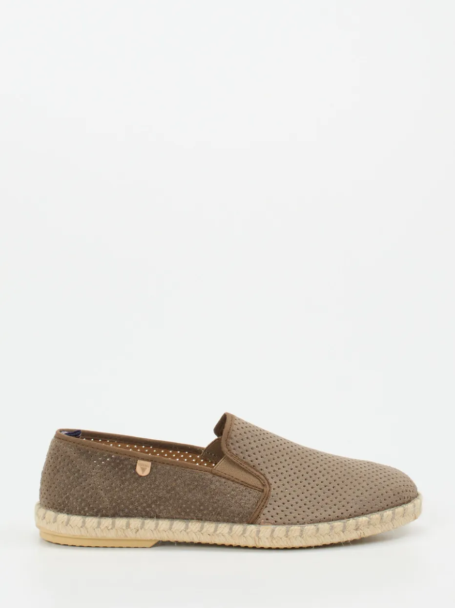 – Espadrilles aus geprägtem Leder in Taupe*Verbenas Clearance