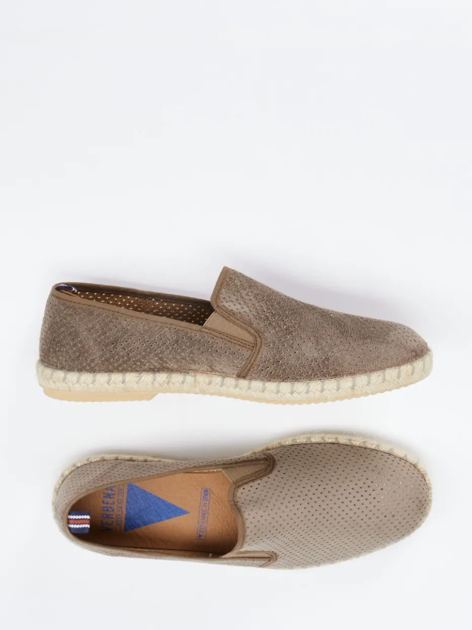 – Espadrilles aus geprägtem Leder in Taupe*Verbenas Clearance