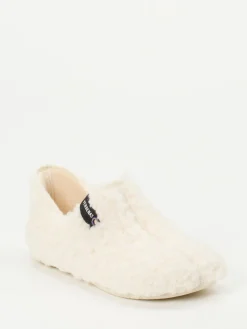 Damen Verbenas – Hüttenschuh aus Teddyfleece wollweiß