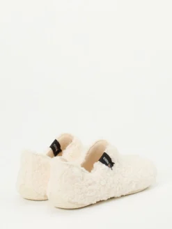 Damen Verbenas – Hüttenschuh aus Teddyfleece wollweiß