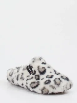 Damen Verbenas – Pantoffeln aus Fell mit Leopardenmuster