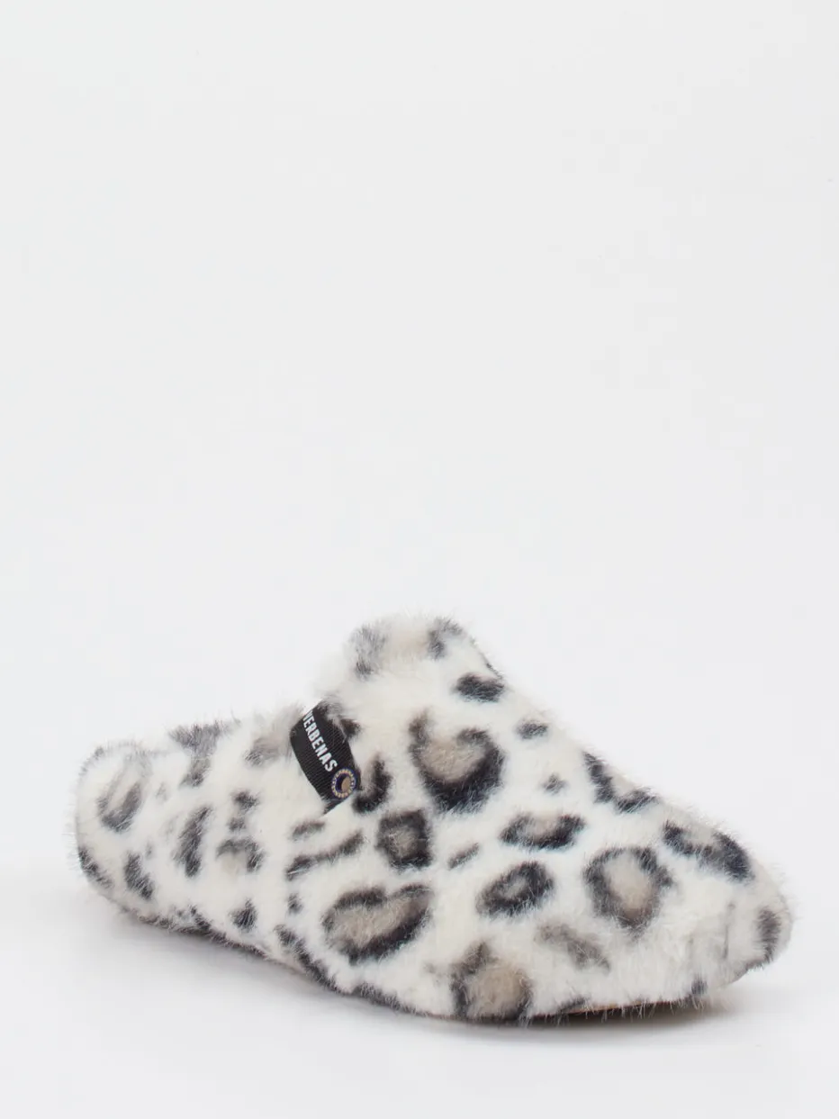 Damen Verbenas – Pantoffeln aus Fell mit Leopardenmuster
