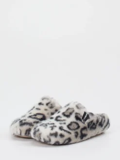 Damen Verbenas – Pantoffeln aus Fell mit Leopardenmuster