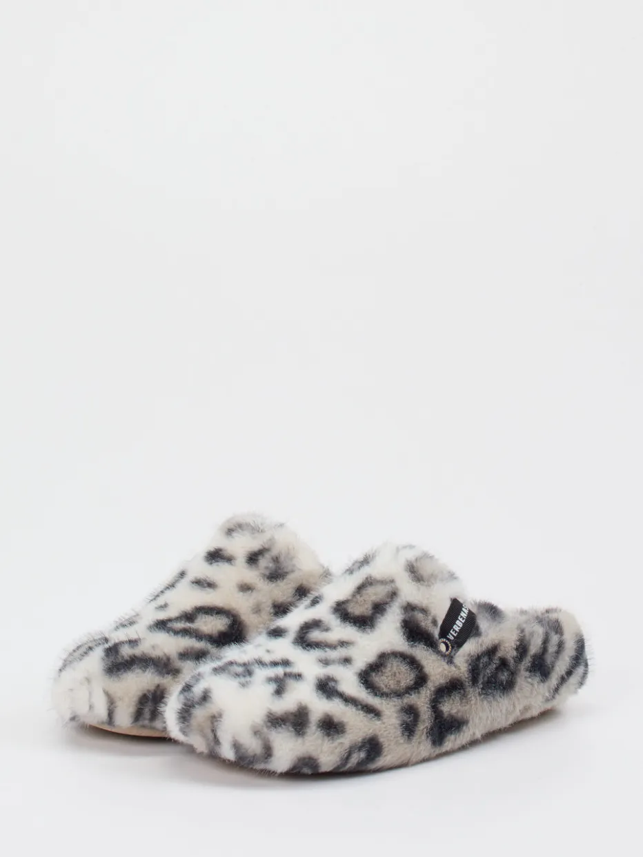 Damen Verbenas – Pantoffeln aus Fell mit Leopardenmuster