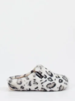 Damen Verbenas – Pantoffeln aus Fell mit Leopardenmuster