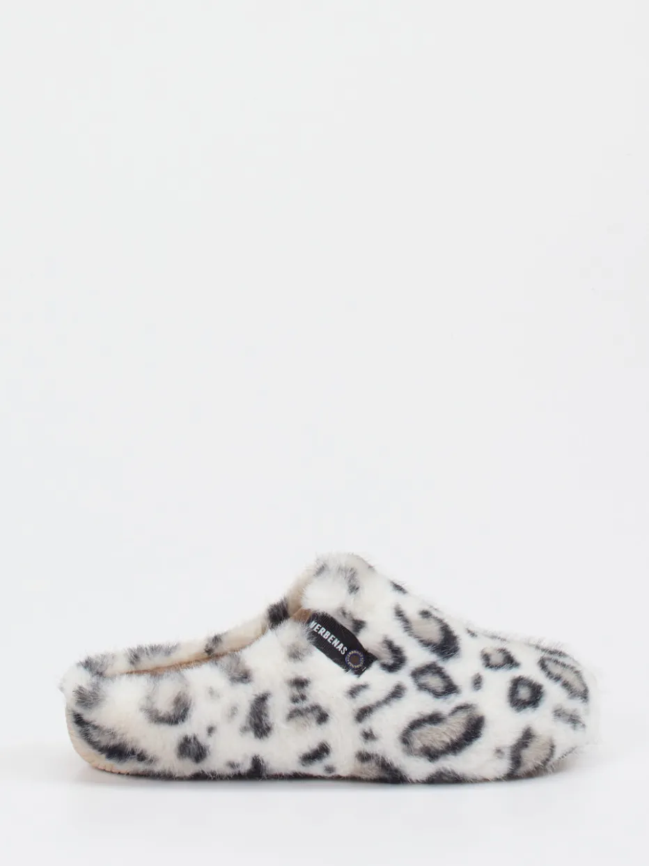 Damen Verbenas – Pantoffeln aus Fell mit Leopardenmuster