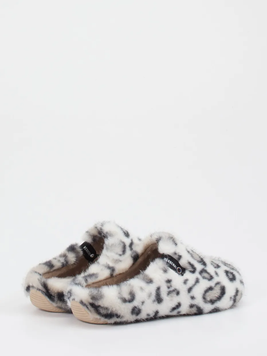 Damen Verbenas – Pantoffeln aus Fell mit Leopardenmuster