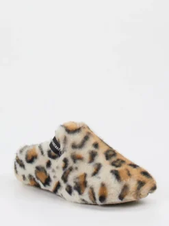Damen Verbenas – Pantoffeln aus Fell mit Leoprint