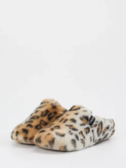 Damen Verbenas – Pantoffeln aus Fell mit Leoprint