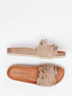 – Pantolette aus Veloursleder Sand*Verbenas New