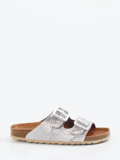 Damen Verbenas – Zwei-Riemen-Pantolette aus Metallicleder