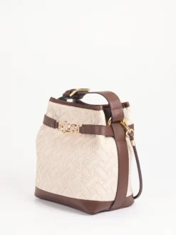 – Bucket Bag aus Textil und Leder*Viamailbag Outlet