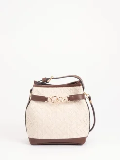 – Bucket Bag aus Textil und Leder*Viamailbag Outlet