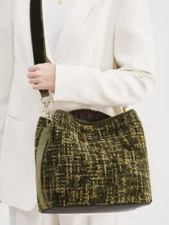 Damen Viamailbag – Bucket Bag aus Textil in Olivtönen