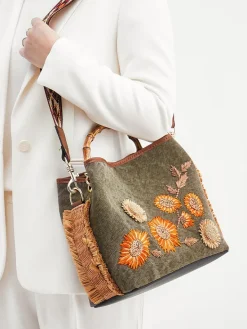 Damen Viamailbag – Matchbeutel aus Textil mit Bambusgriff