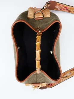 Damen Viamailbag – Matchbeutel aus Textil mit Bambusgriff