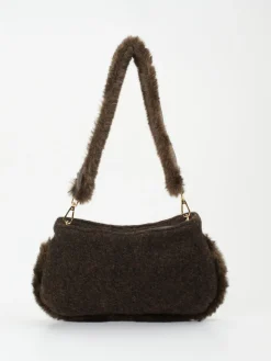 Damen Viamailbag – Schultertasche aus Textil mit Kunstfell