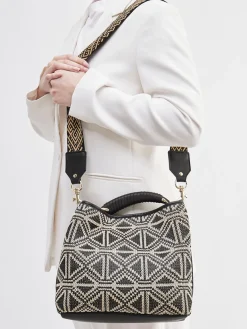 Damen Viamailbag – Schultertasche aus Textil mit Ethno-Details