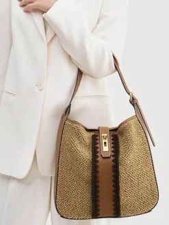 – Schultertasche aus Bouclé und Kunstleder*Viamailbag Best