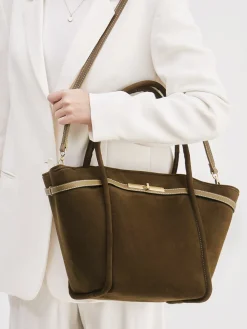 – Shopper aus Veloursleder olivbraun*Viamailbag Discount