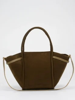 – Shopper aus Veloursleder olivbraun*Viamailbag Discount