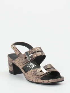 – Komfort-Sandale aus geprägtem Leder bronzefarben*Vital