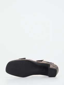 – Komfort-Sandale aus geprägtem Leder bronzefarben*Vital