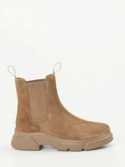 Damen Voile Blanche – Chelsea Boots aus Veloursleder sand