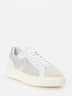 – Sneaker aus Veloursleder und Mesh Offwhite*Voile Blanche Outlet