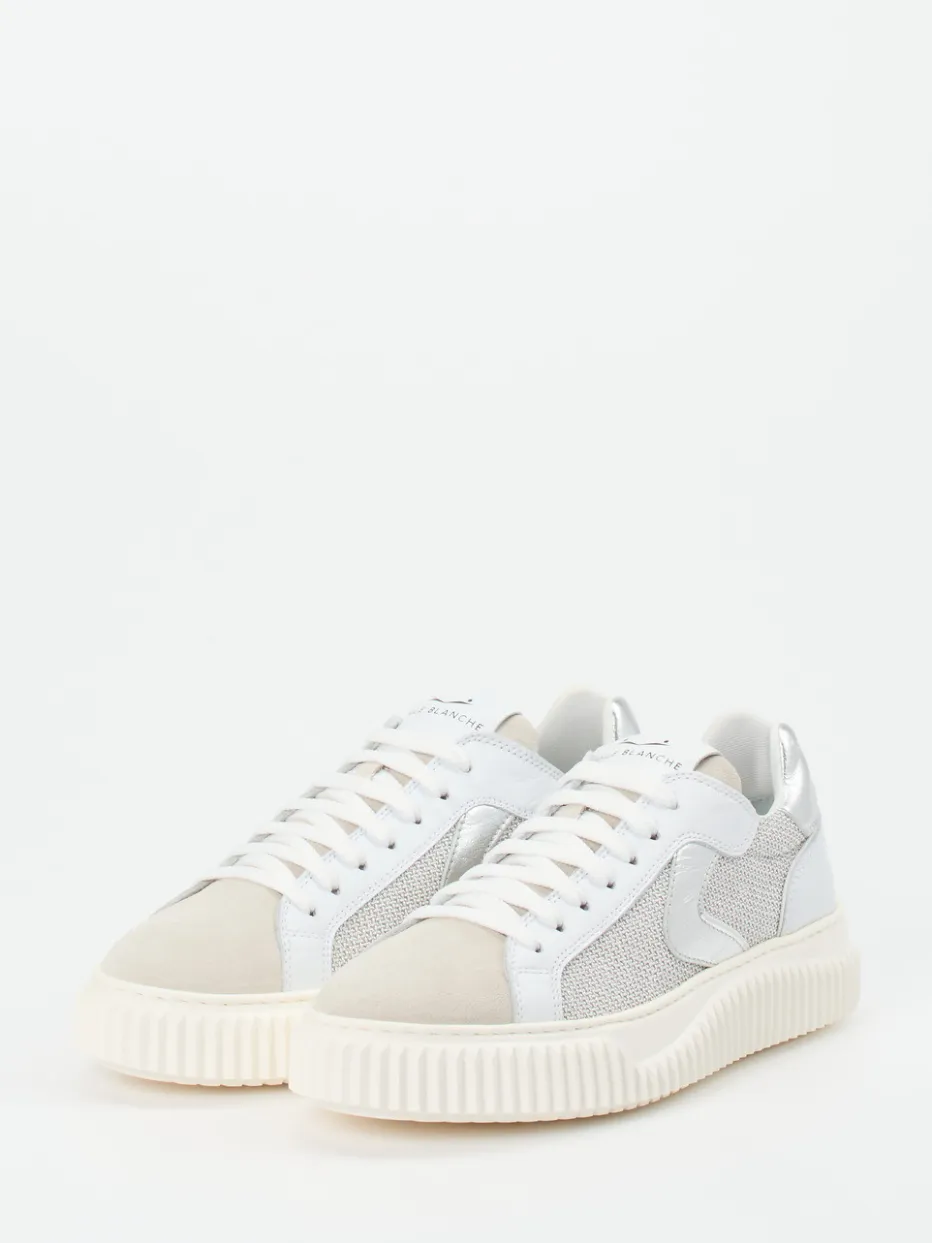 – Sneaker aus Veloursleder und Mesh Offwhite*Voile Blanche Outlet
