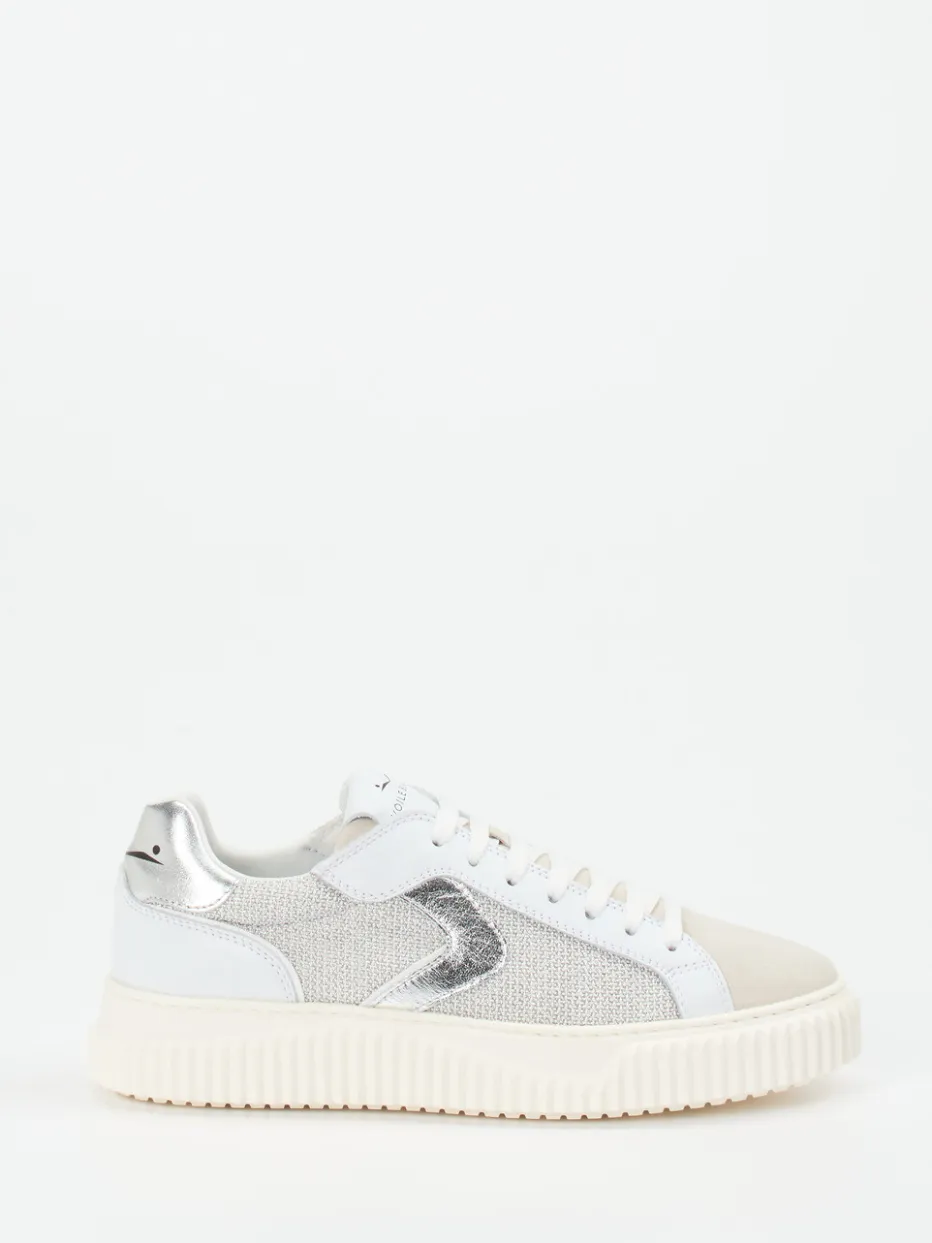 – Sneaker aus Veloursleder und Mesh Offwhite*Voile Blanche Outlet