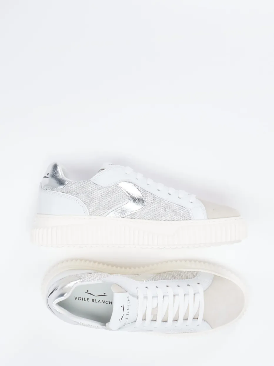 – Sneaker aus Veloursleder und Mesh Offwhite*Voile Blanche Outlet