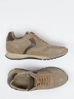 – Sneaker aus Veloursleder Sandbeige*Voile Blanche New