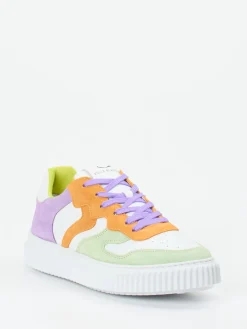 – Sneaker aus Velours- und Kalbleder color*Voile Blanche Hot