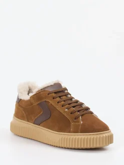 Damen Voile Blanche – Sneaker aus Veloursleder cognac