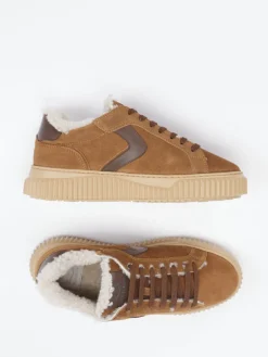 Damen Voile Blanche – Sneaker aus Veloursleder cognac